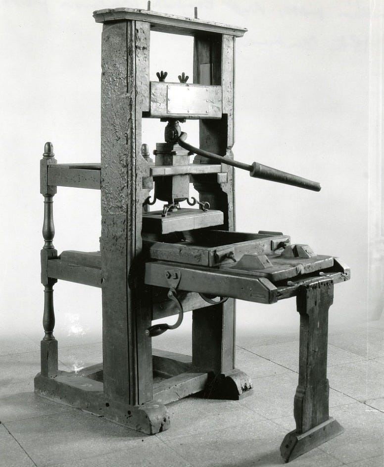 A Franklin printing press