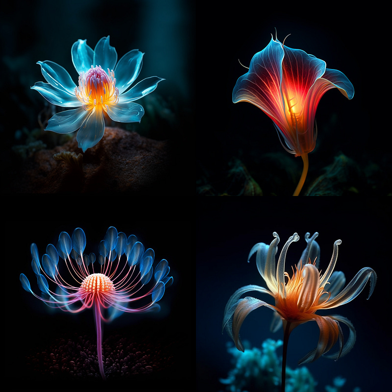 Four different Alien flowers