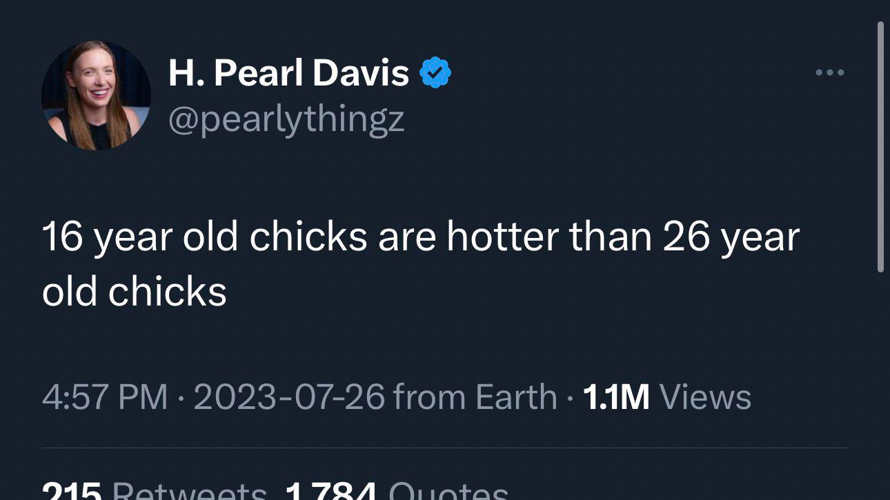 Pearl's recent deleted tweet : r/Tradfemsnark