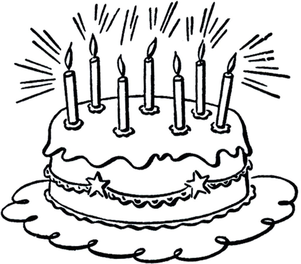 birthday cake candles black white clipart