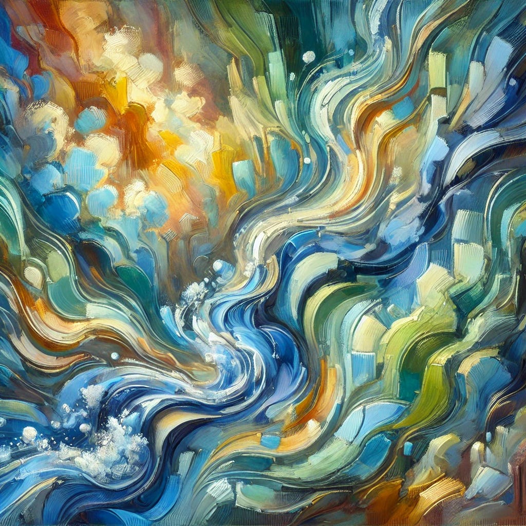 A vibrant, abstract impressionist oil painting inspired by the therapeutic and healing properties of MSM (methylsulfonylmethane). The artwork features dynamic and flowing shapes symbolizing relief and energy, with a soothing palette of blues and greens to represent pain relief and anti-inflammatory effects. Accents of warm yellows and oranges depict vitality and rejuvenation, while soft transitions evoke the gentle and safe nature of MSM. The texture is rich and expressive, with visible brushstrokes adding depth and movement, creating a sense of harmony and balance. The overall mood is calming yet invigorating, reflecting the compound's multifaceted benefits.