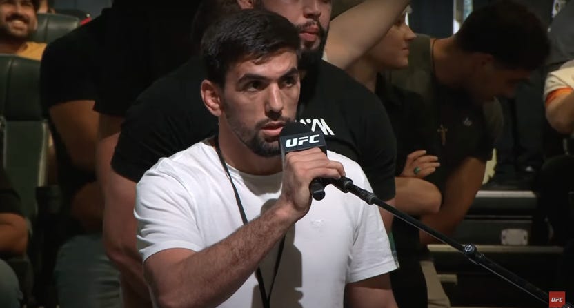 Fighter attends UFC 308 presser as fan, asks Dana White for short-notice  fight