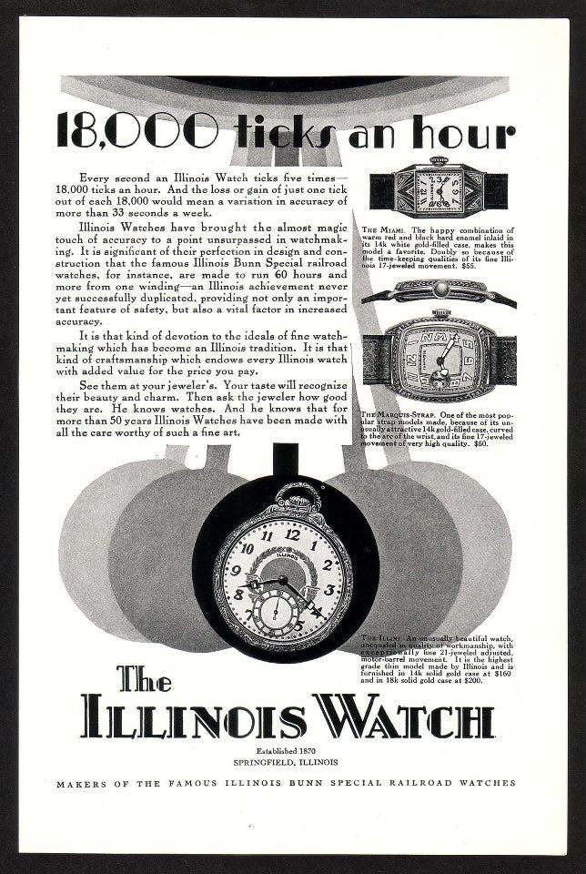 1920s Illinois Watch ad ‹ Strickland Vintage Watches