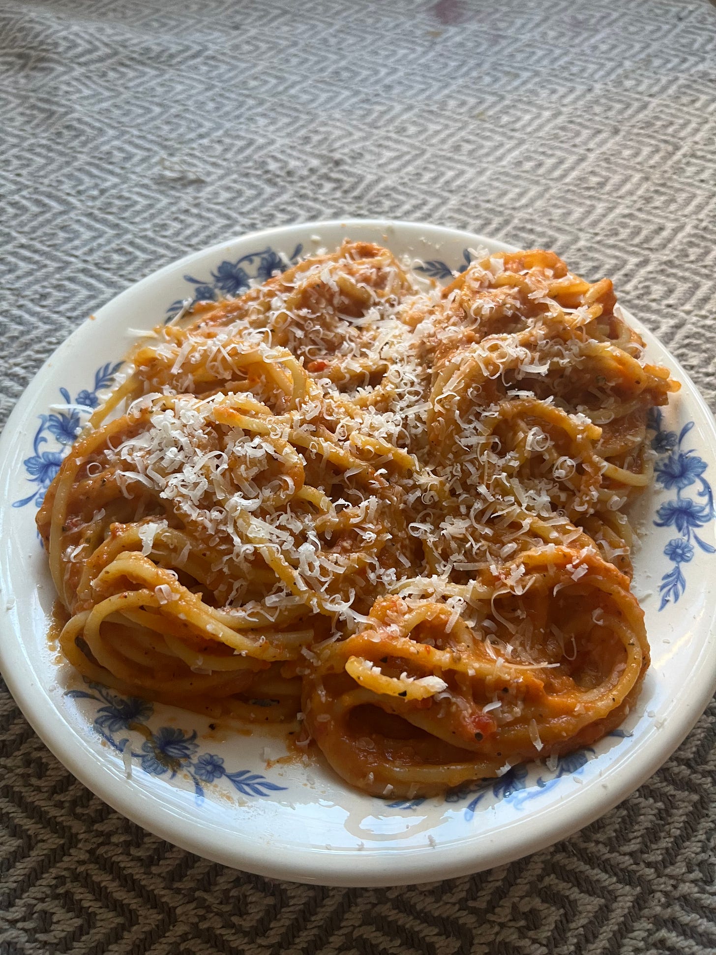 Plate of spaghetti.