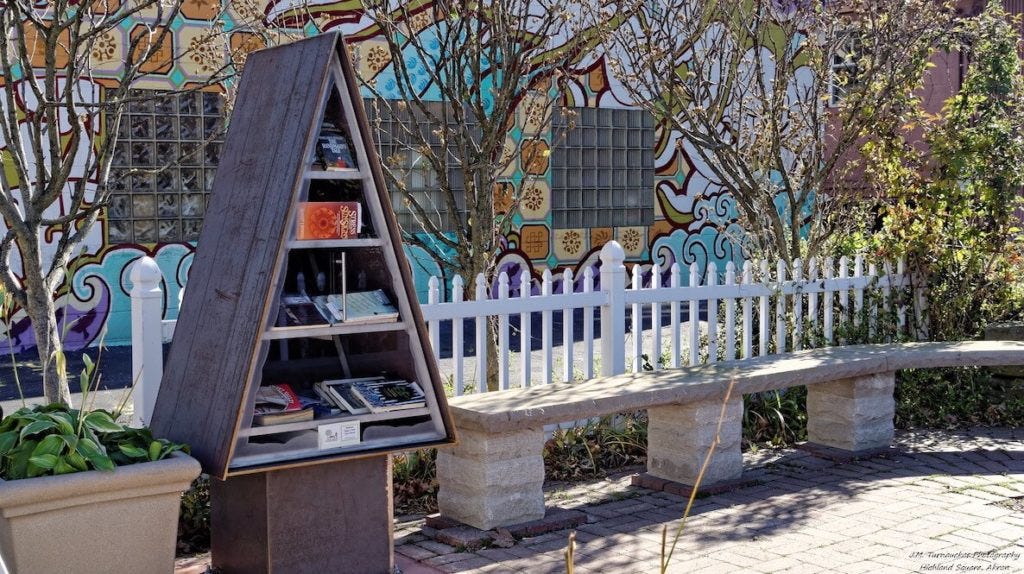 A triangular little free library shows how you can get creative with your little free library creations