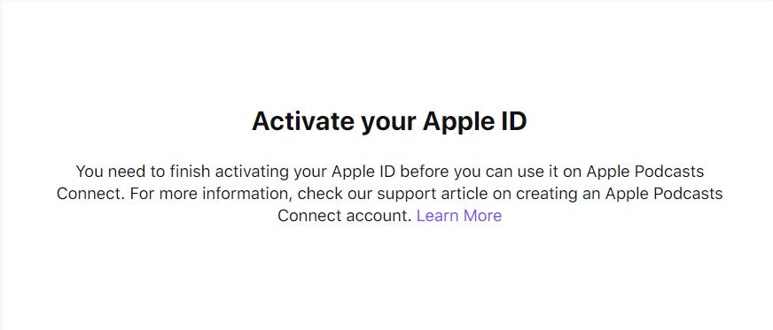 A screenshot that reads "Activate your apple ID