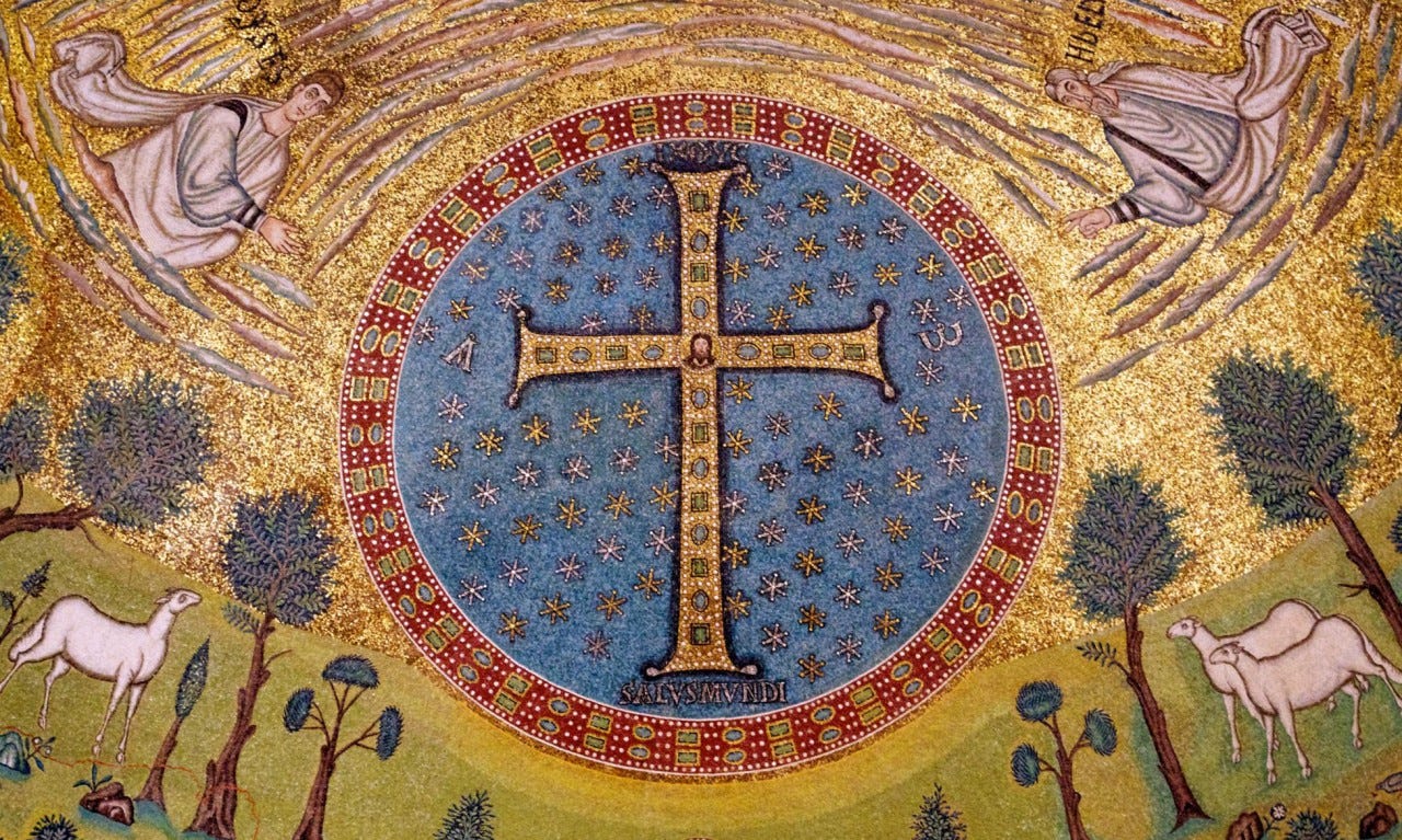 Mosaic Cross - Basilica St. Apollinarios, Ravenna - 5th c. - (GTC09)