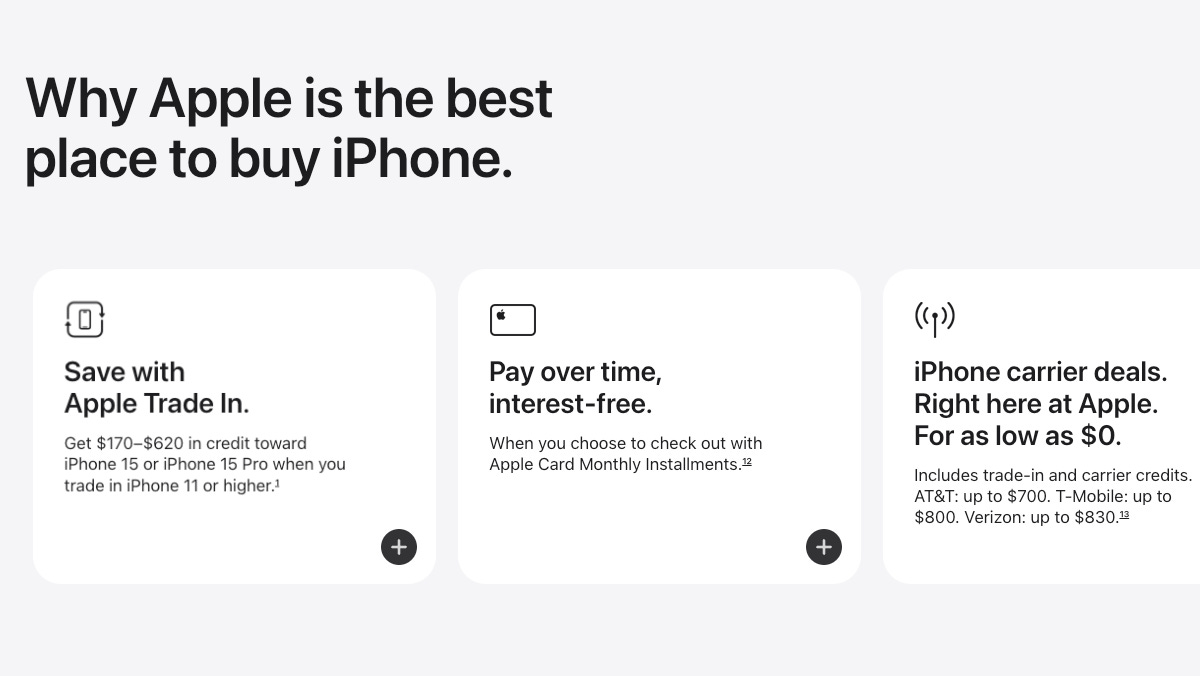 Screenshot from apple.com