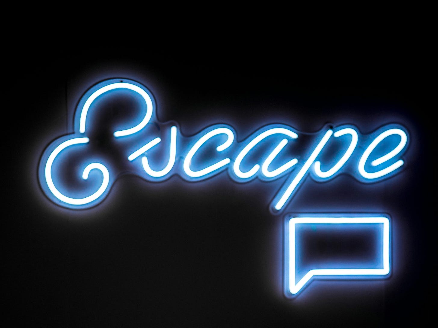 blue Escape neon signage