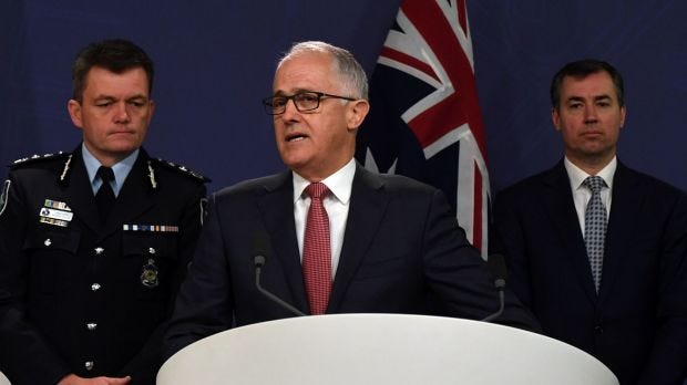 Prime Minister Malcolm Turnbull and Justice Minister Michael Keenan have been working on new counter-terrorism law ...