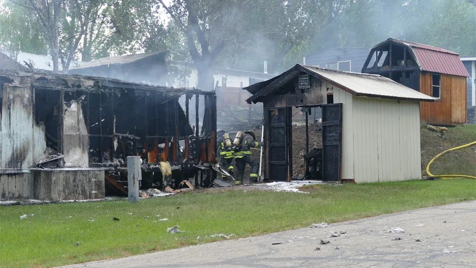 trailer park plane crash fire