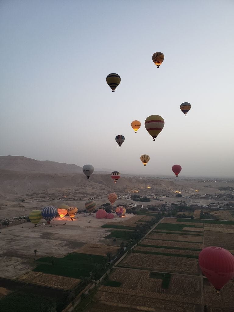 Hot air balloon ride over Luxor