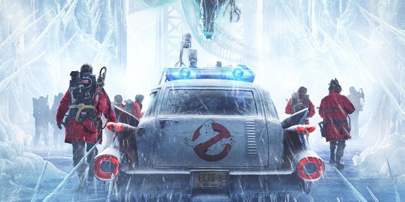 Ghostbusters: Frozen Empire Poster Finds Members Old & New Facing Down  Monsters