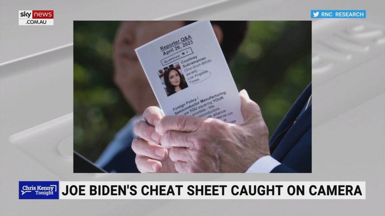 'Quite unbelievable': Joe Biden caught with cheat sheet on camera | Sky ...