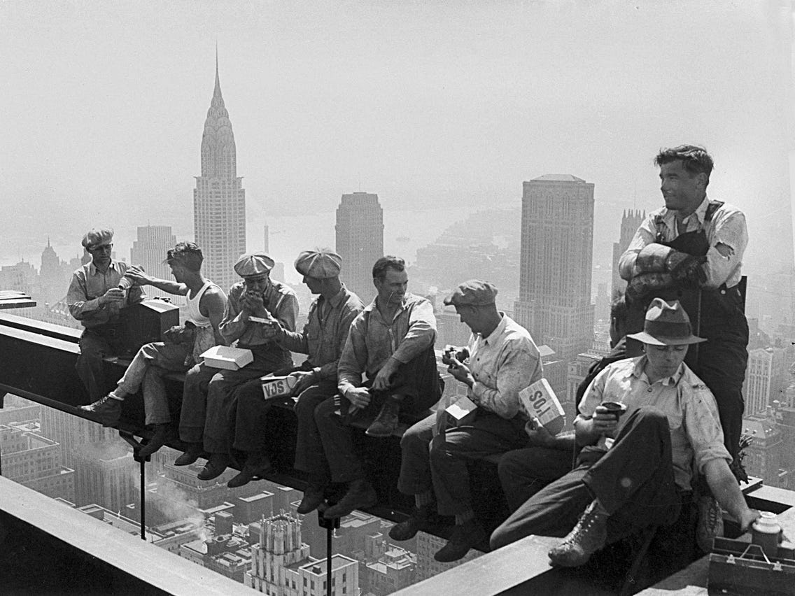 1932 Photo of Workers on a Steel Beam