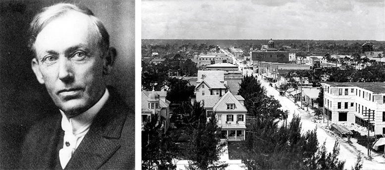 Figure 1: Portrait of Dr. James Jackson (left), along with a photo of the first house he and his wife rented in 1897.