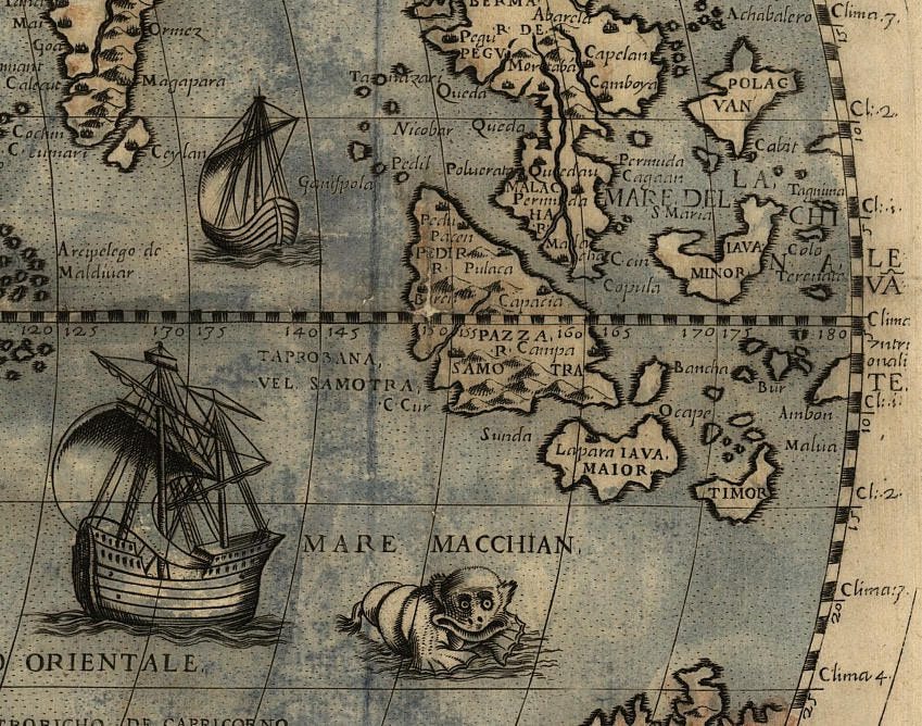 Terra incognita world map (1565), 59'' x 34'' - OldMapster