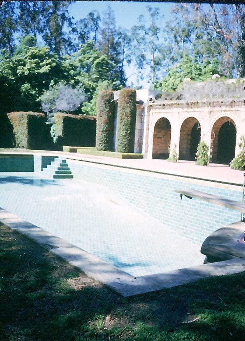 Greystone mansion original pool before it was filled to save on expenses to  | Old hollywood homes, Old manor, Mansions
