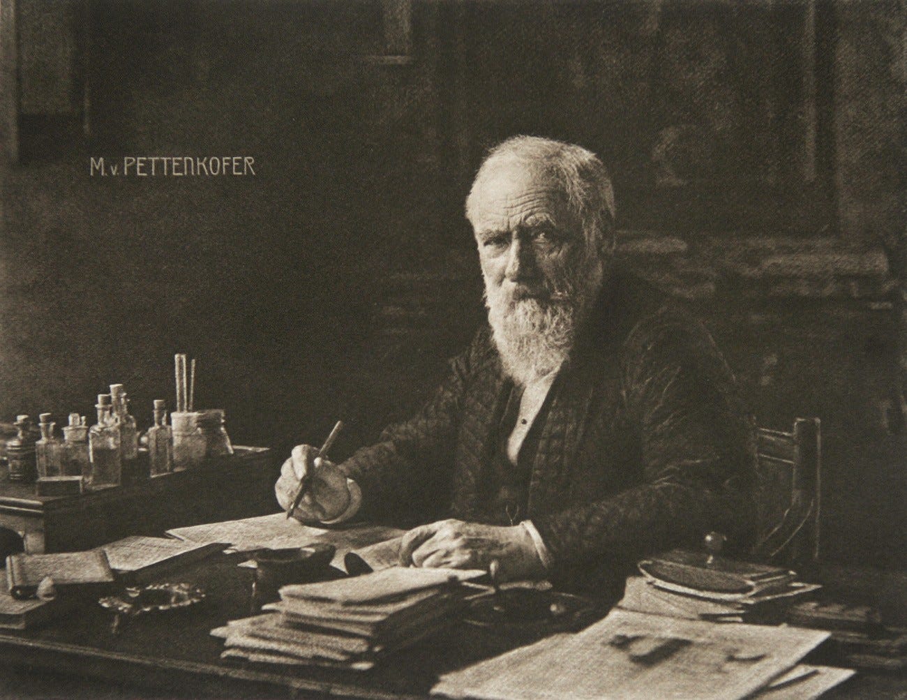 1865 - Max Von Pettenkofer - professor of the first Institute of Hygiene,  at the University of Munich - Wiki Sanitarc.si