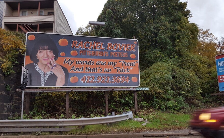 The Billboard Is Gone, But Rachel Ann Bovier Is Still Writing Poetry For  Pittsburgh | 90.5 WESA