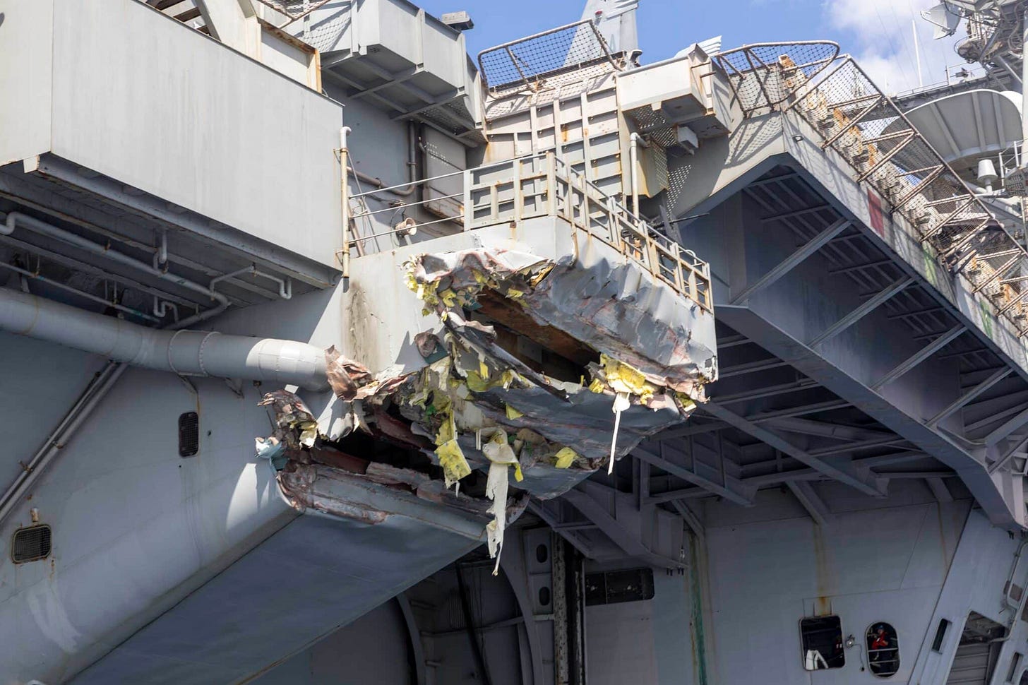 First Look at The Damage to USS Harry S. Truman Sustained in Collision At-Sea