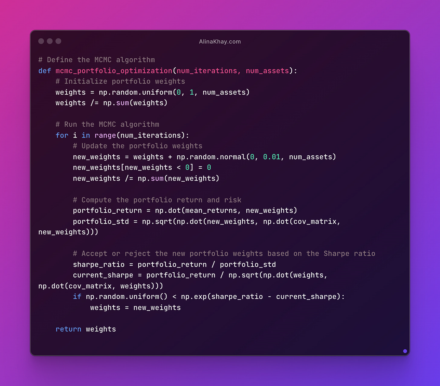 MCMC Algorithm in Python