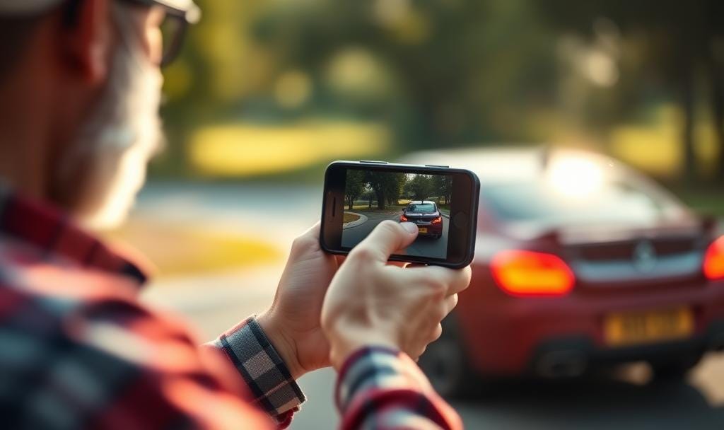 a car owner sending images to an interested buyer