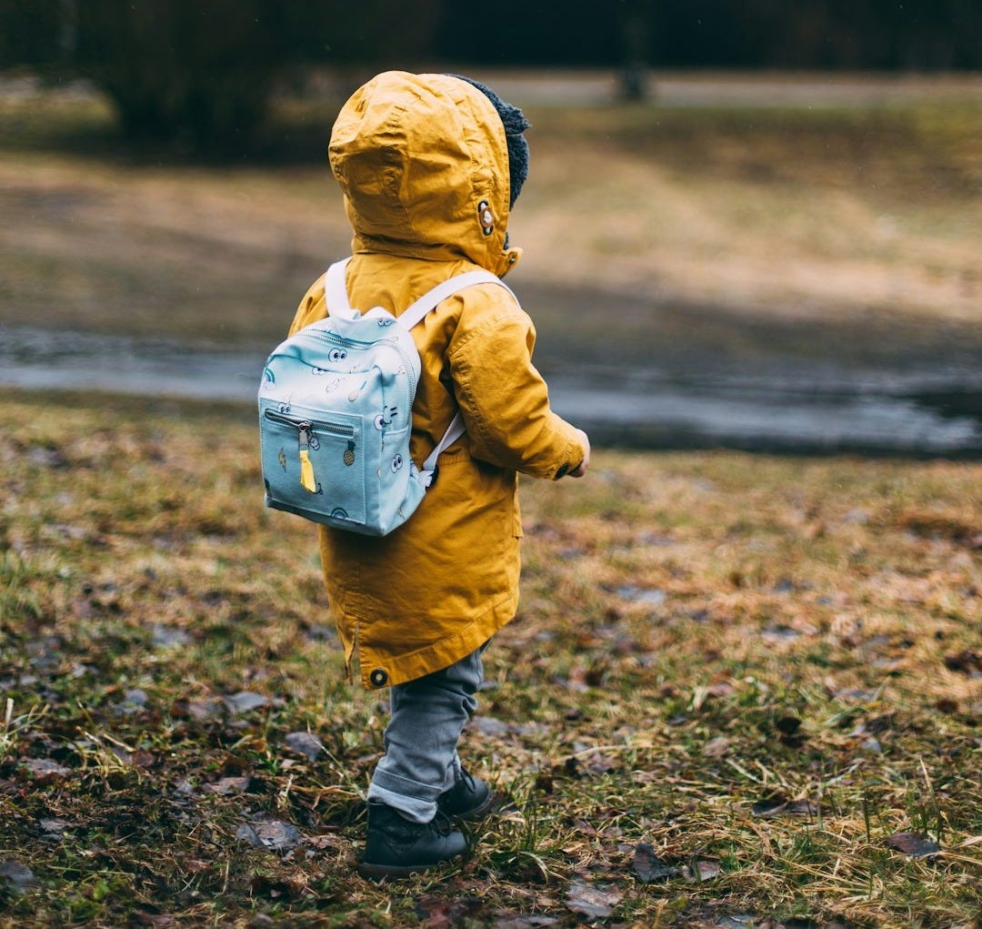 shallow focus photo of toddler walking near river shallow focus photo of toddler walking near river