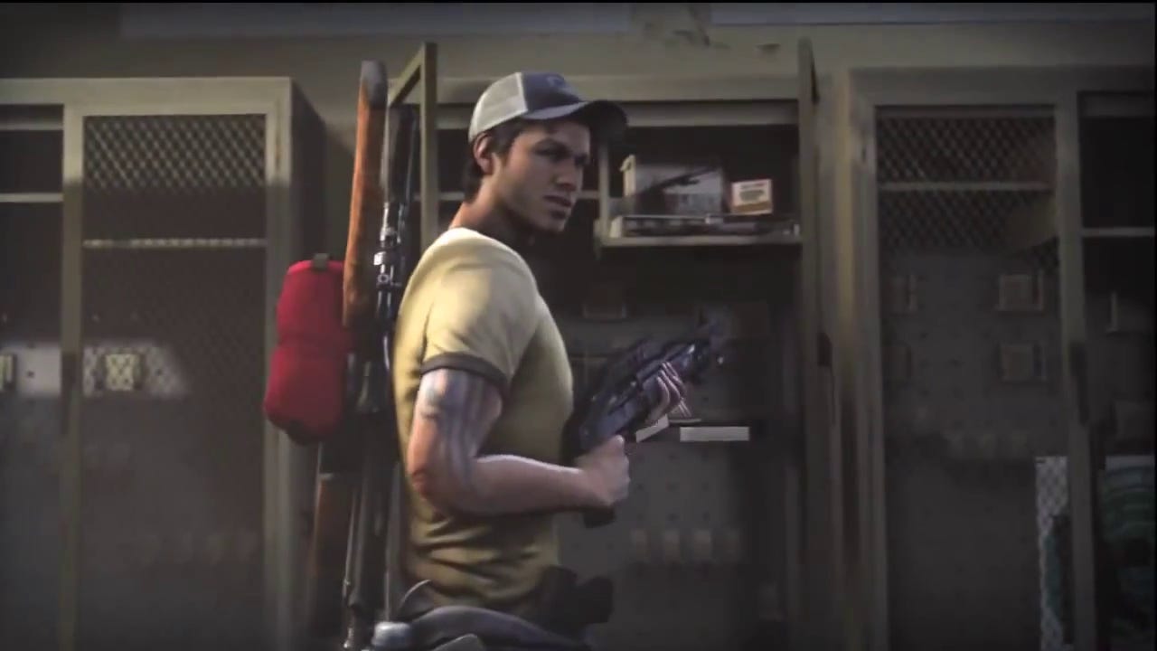 A screenshot of Ellis from one of the L4D2 cinematics, looking much more intimidating than he will never look in his entire dorky life.