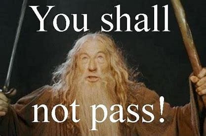 Image result for you shall not pass