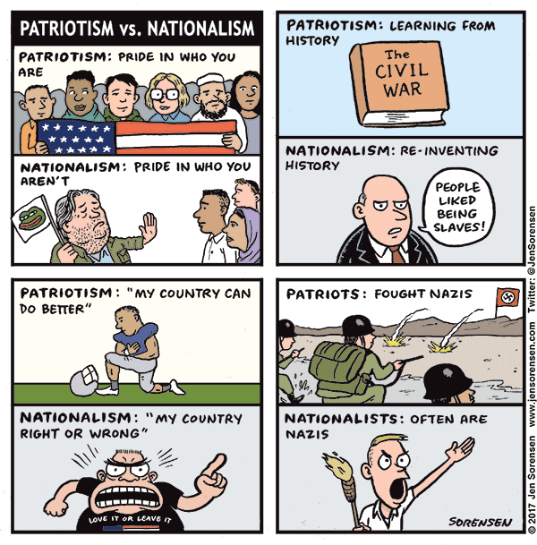 Cartoon: Patriotism vs. Nationalism | Jen Sorensen