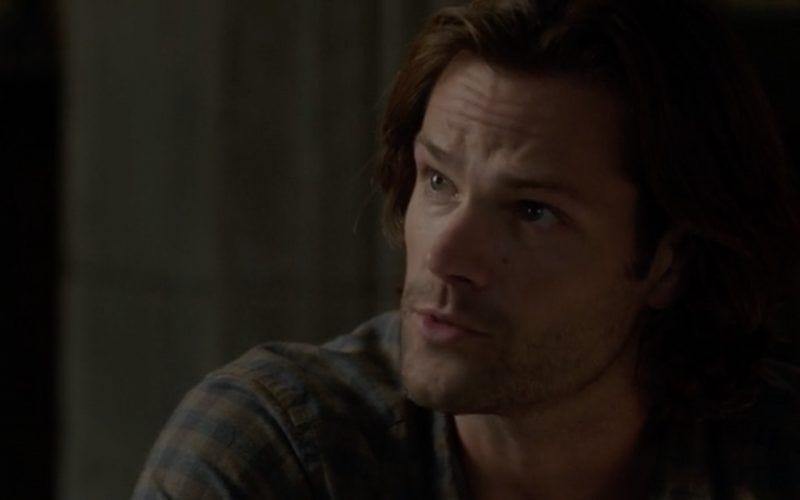 sam winchester mournful look at jack calvert supernatural