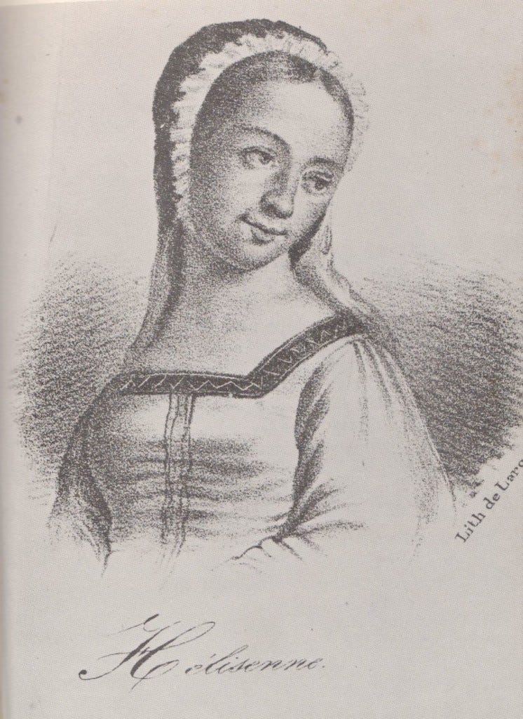 Engraving of Hélisenne de Crenne