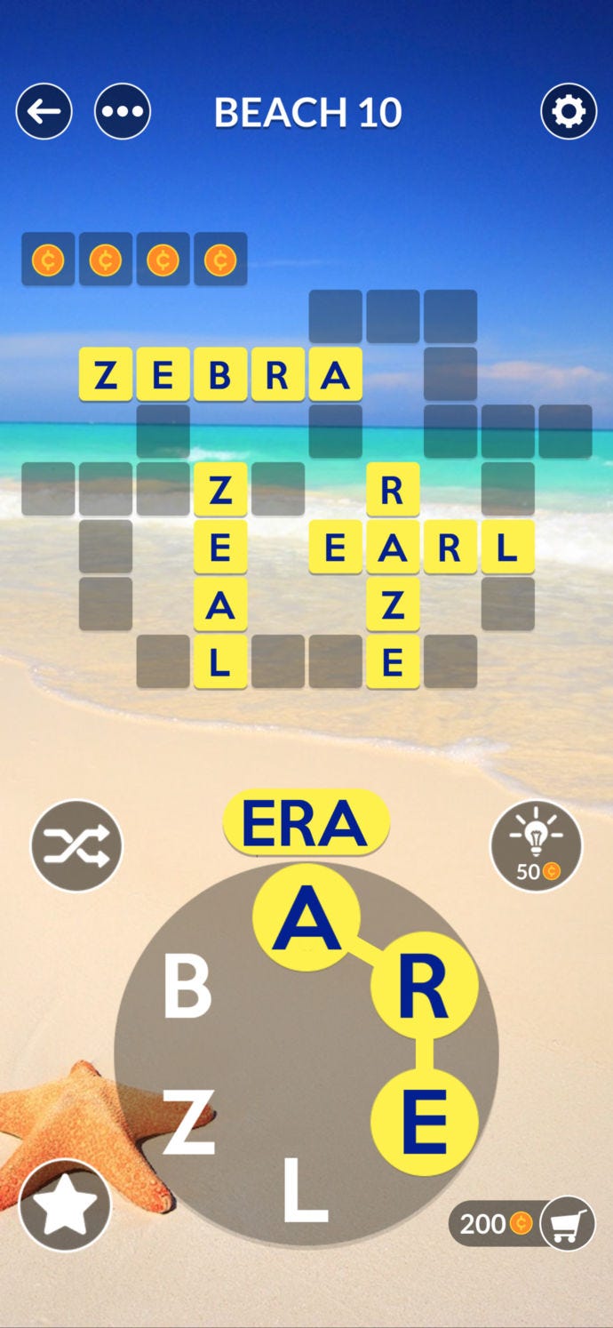 Screenshot from Wordscapes app