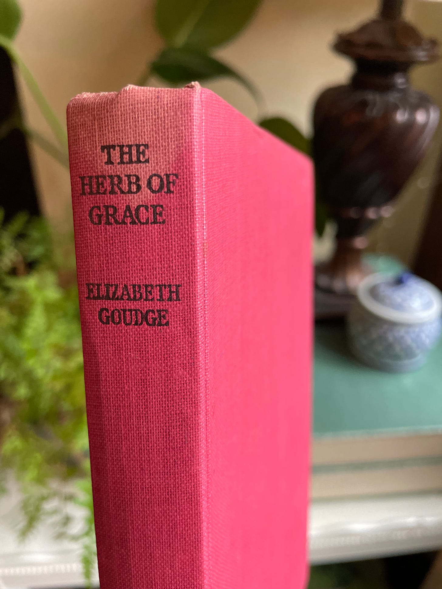 The British title for the second Eliot book is The Herb of Grace. Here is the red cloth of my edition from 1948. 