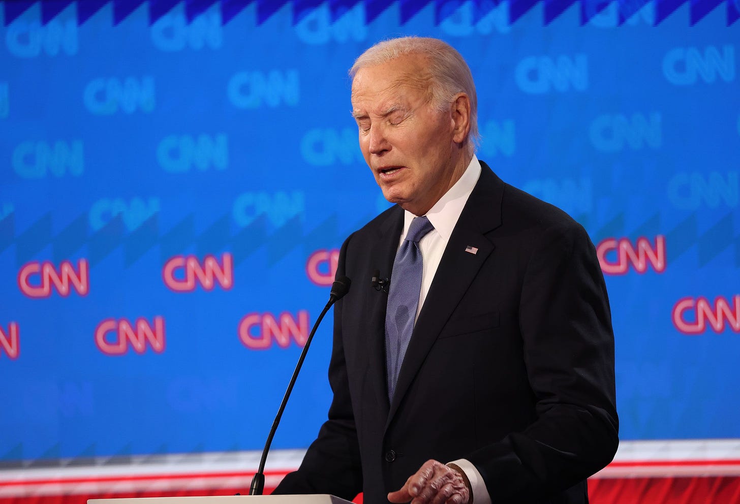 <a href="https://www.cnn.com/politics/live-news/cnn-debate-trump-biden-06-27-24#h_109fa0b98a86513d81c5ff87355c981c" target="_blank">Biden appeared to struggle with his delivery</a> at multiple points during the debate. He cleared his throat or coughed multiple times, a condition that his doctor has previously stated is caused by acid reflux. His voice sounded hoarse and raspy, even more so than usual. <a href="https://www.cnn.com/politics/live-news/cnn-debate-trump-biden-06-27-24#h_ef5bc314213720f37b6a8eb3440c9571" target="_blank">He has been battling a cold in recent days</a>, sources familiar with his debate preparations said.