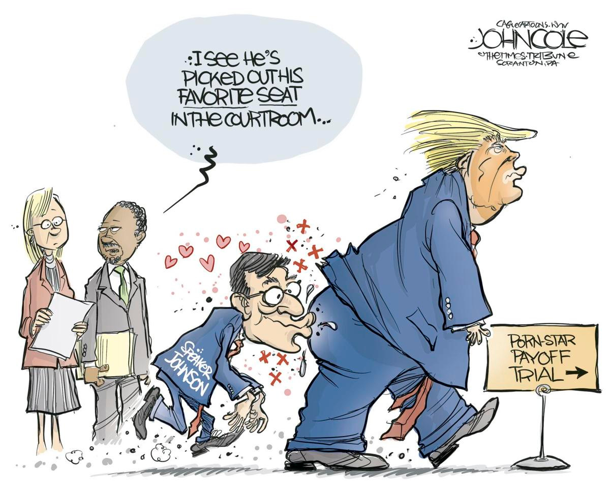 Mike Johnson at Trump trial | Editorial Cartoons | eastoregonian.com