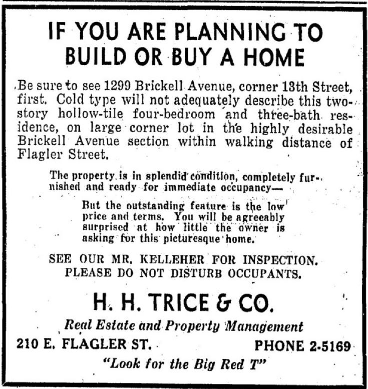  Figure 1: For Sale Ad in Miami Herald in 1936