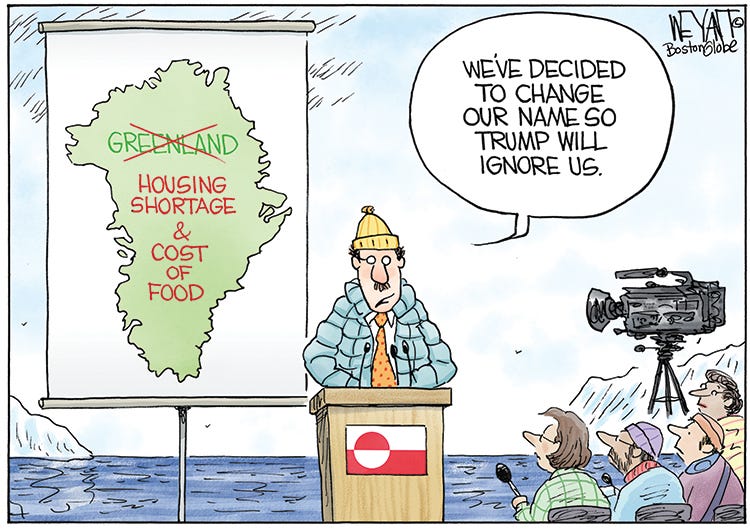 May be an image of text that says 'Jl NEYAT Bostonglobe WE'VE DECIDED TO CHANGE OUR NAMES so TRUMP WILL IGNORE US. GRELEAKAND HOUSING SHORTAGE COST & COST OF FOOD'