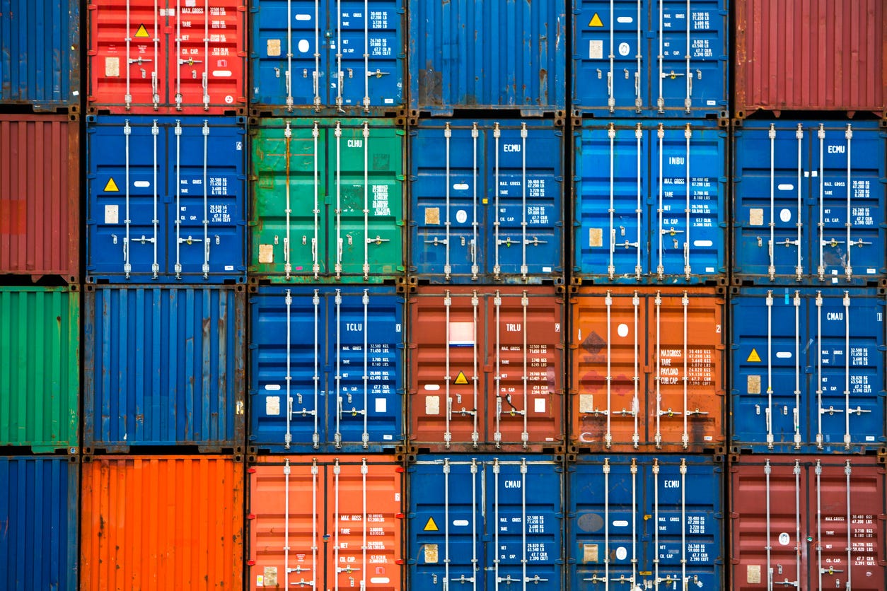 A stack of containers