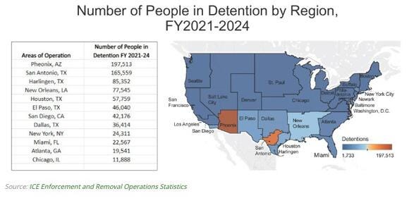 Map: where ICE detainees are in the US