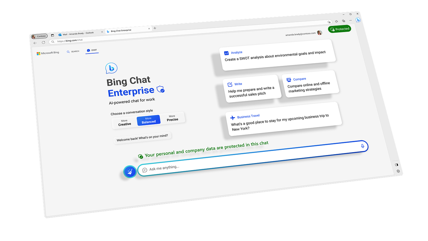 Bing Chat Enterprise screenshot