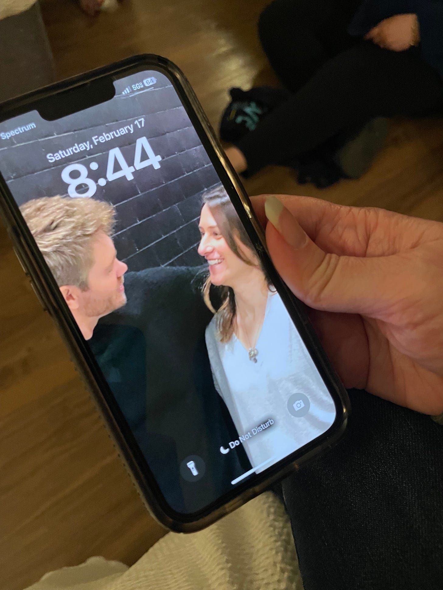 Photo of my phone, which shows a lock screen of Chad Michael Murray looking at my friend Megan Brown in a very romantic way!