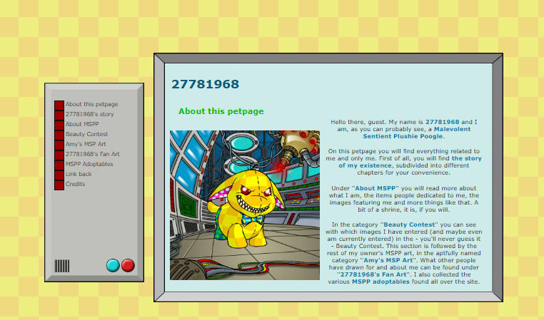 Screenshot van de petpage van 27781968 de MSP Poogle.