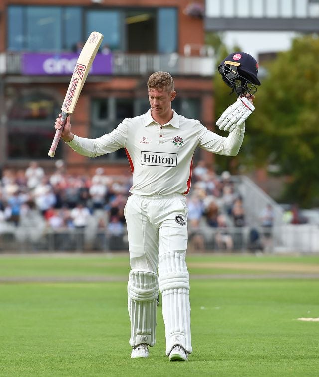 Keaton Jennings leaves the field after scoring 119