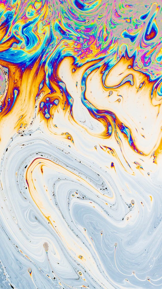 Abstract Art, Swirling colors of white, rainbows, 