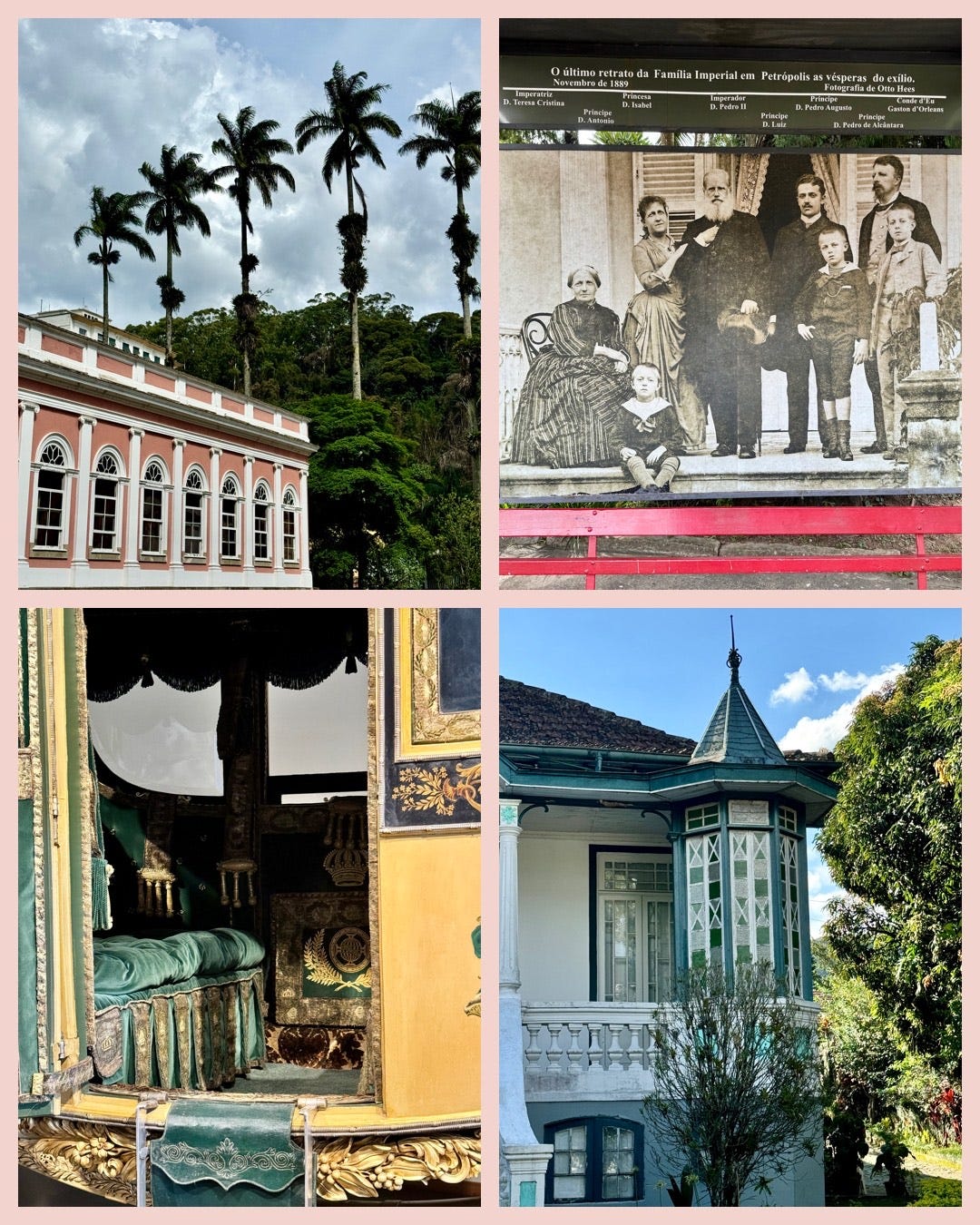 Fotos de el palacio imperial de Petrépolis, la familia imperial brasileña, su carroza imperial y detalle de una casa de Petrópolis con influencia clara alemana. Fotos de el palacio imperial de Petrépolis, la familia imperial brasileña, su carroza imperial y detalle de una casa de Petrópolis con influencia clara alemana.