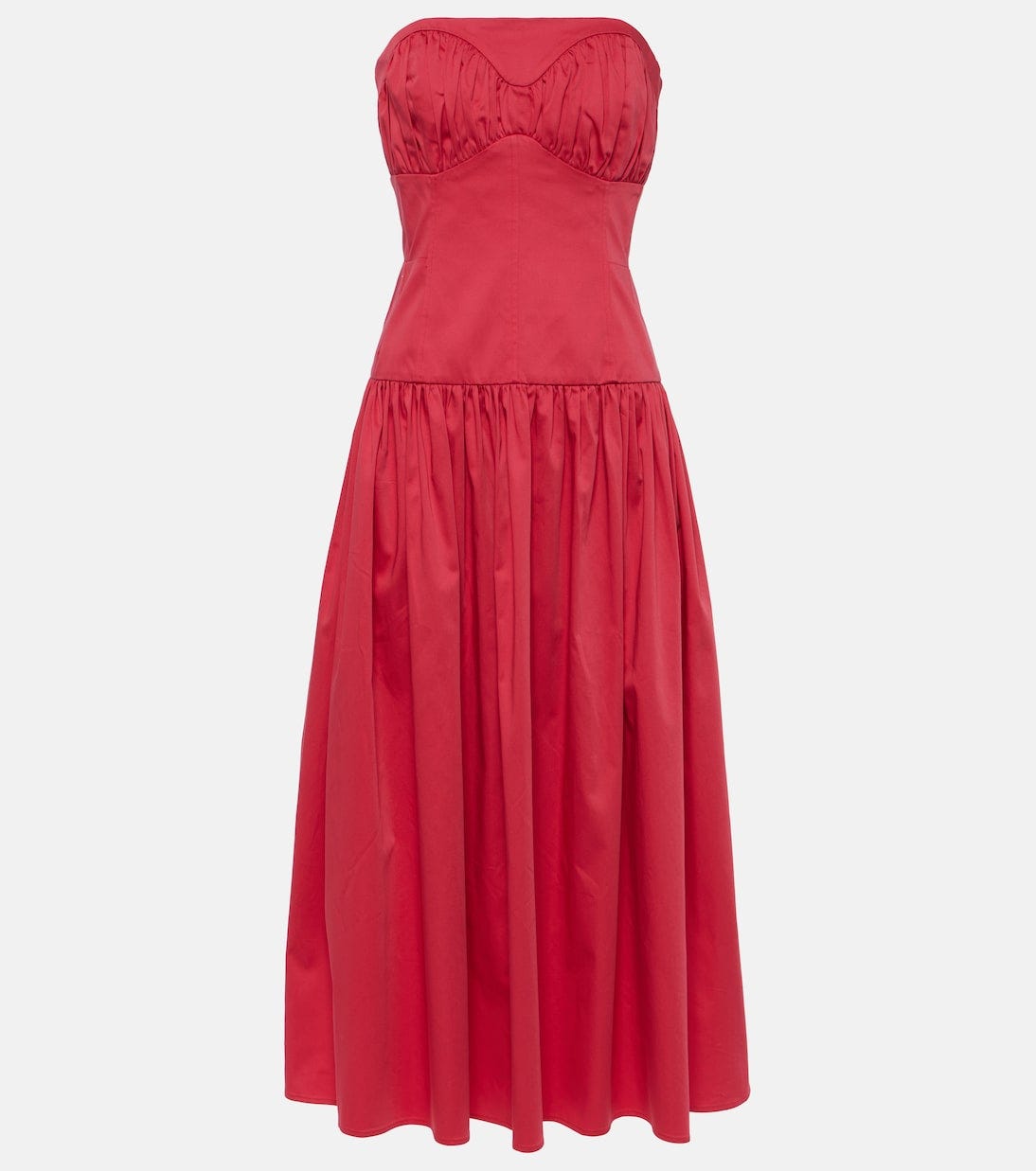 Lauryn gathered cotton-blend midi dress | Tove