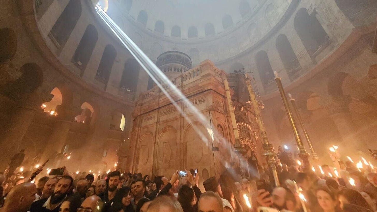 The ceremony of the descent of the Holy Fire in the Church of the Holy Sepulcher in Jerusalem - RIA Novosti, 1920, 05/02/2024