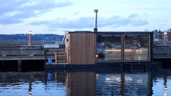 Von Sauna moored on Lake Washington